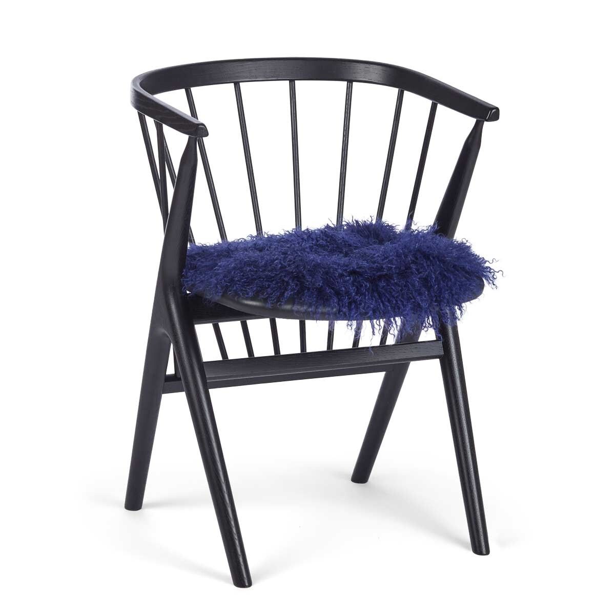 Tibetan Sheepskin Seat Cover | 38cm Navy Blue