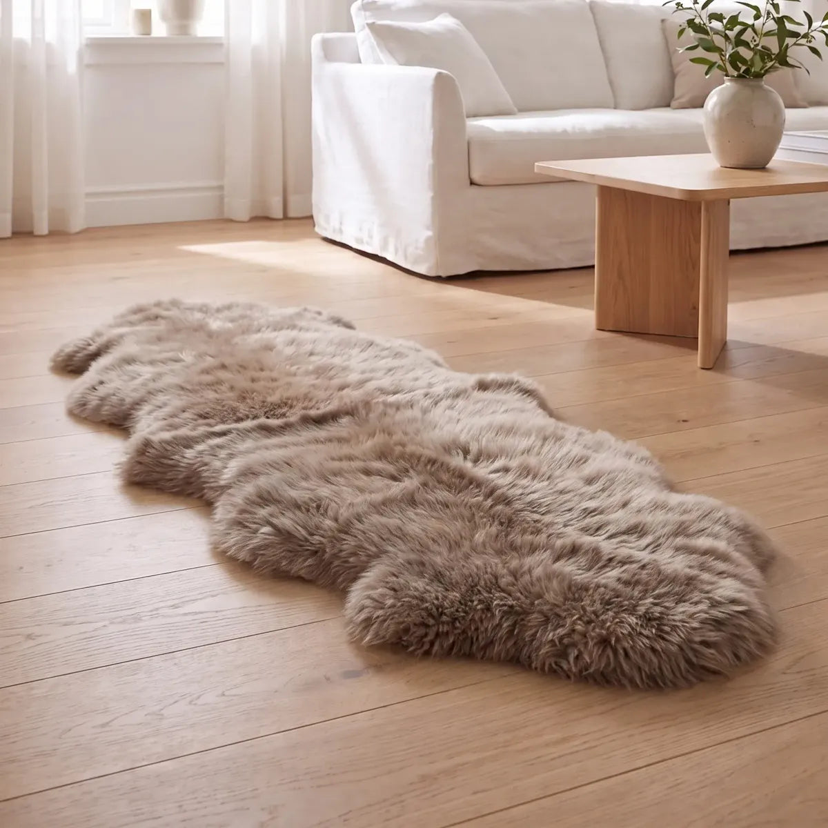 Merino Double Sheepskin | Long Wool | 170x60 cm Taupe