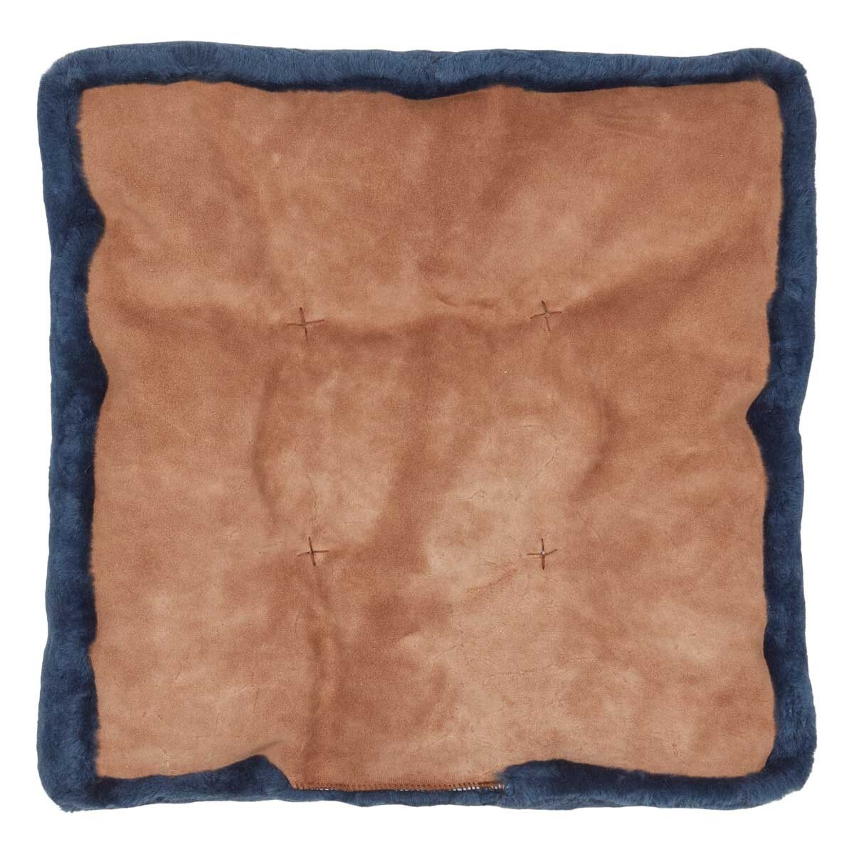 Moccasin Seat Cover | Calfleather backing Navy Blue