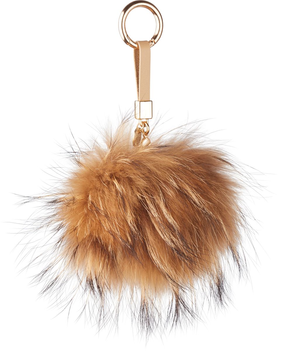 Pom Pom Keyring Natural Caramel
