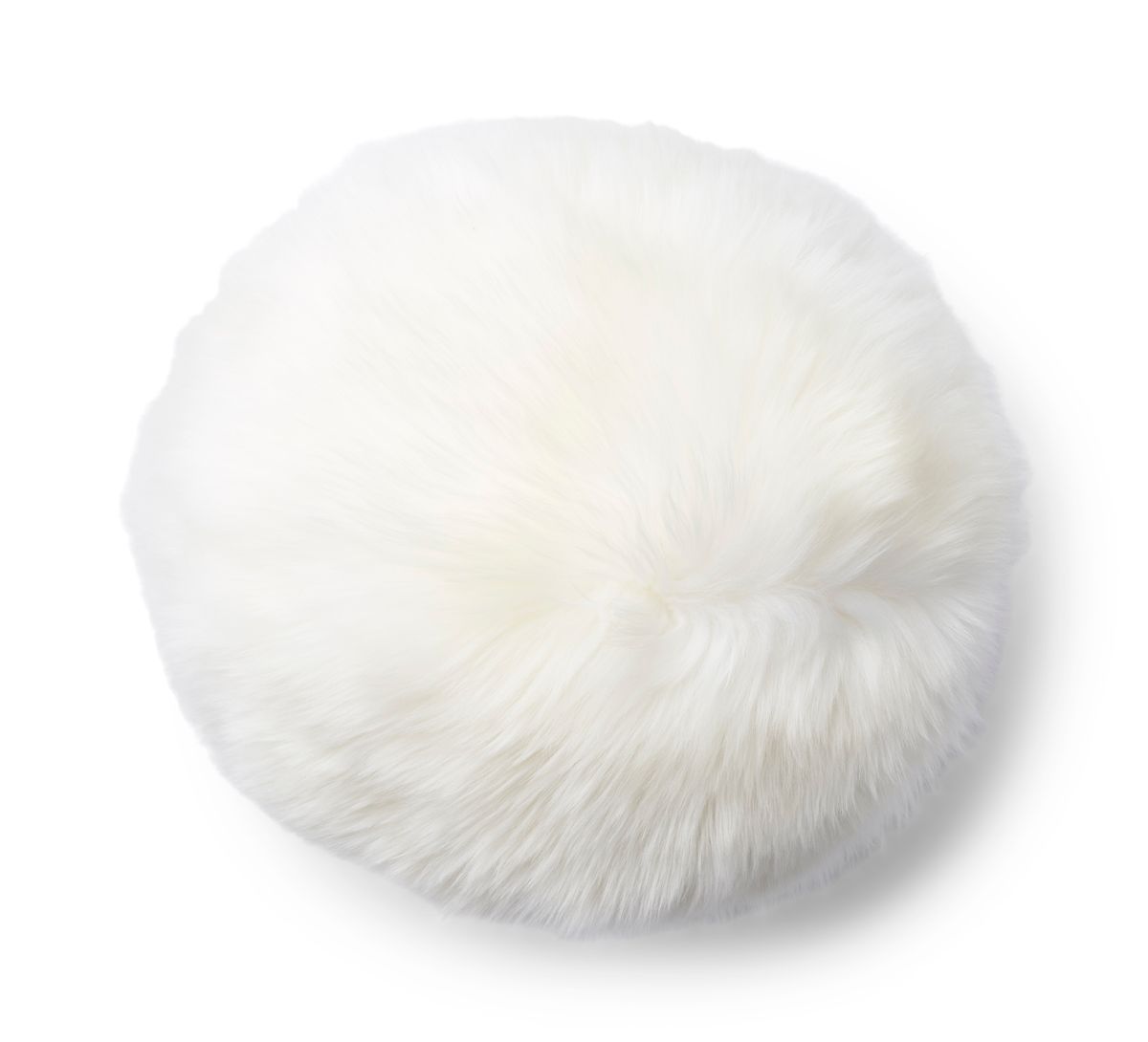 Angelite Round Cushion | D30 cm | D25 | D35 | Long Wool Ivory