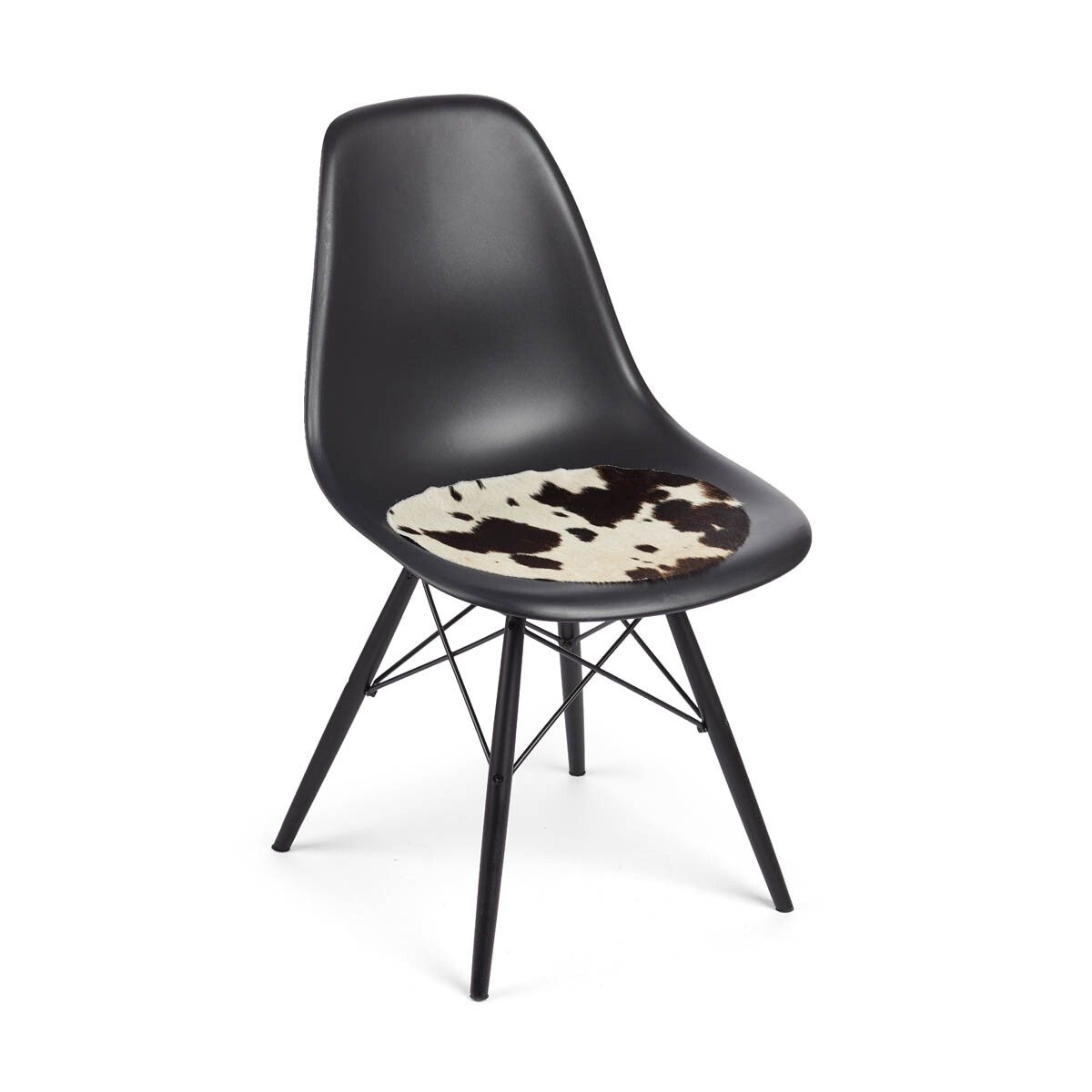 Cow Hide Seat Cover | Ø37 cm Salt/Pepper/Black/White