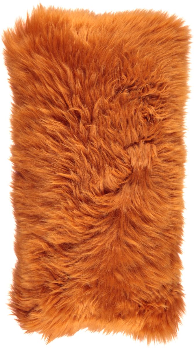 Long Wool Sheepskin Cushion | 28x56 cm Rust