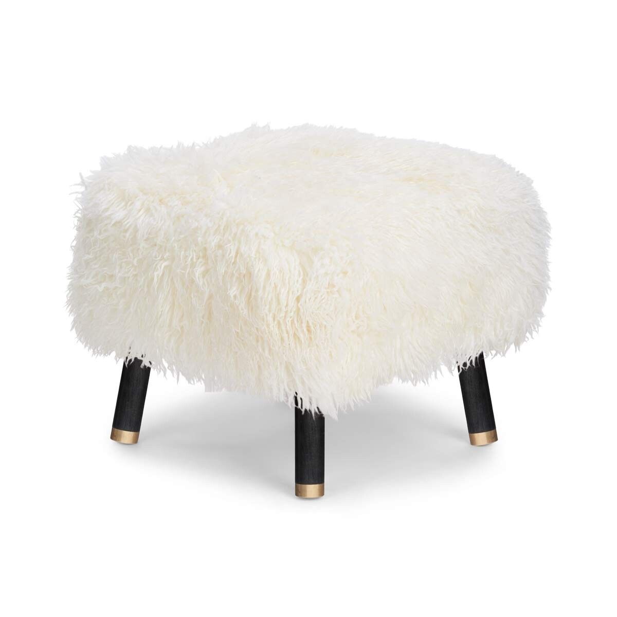 Emil Foot Rest | Long Wool Snow White