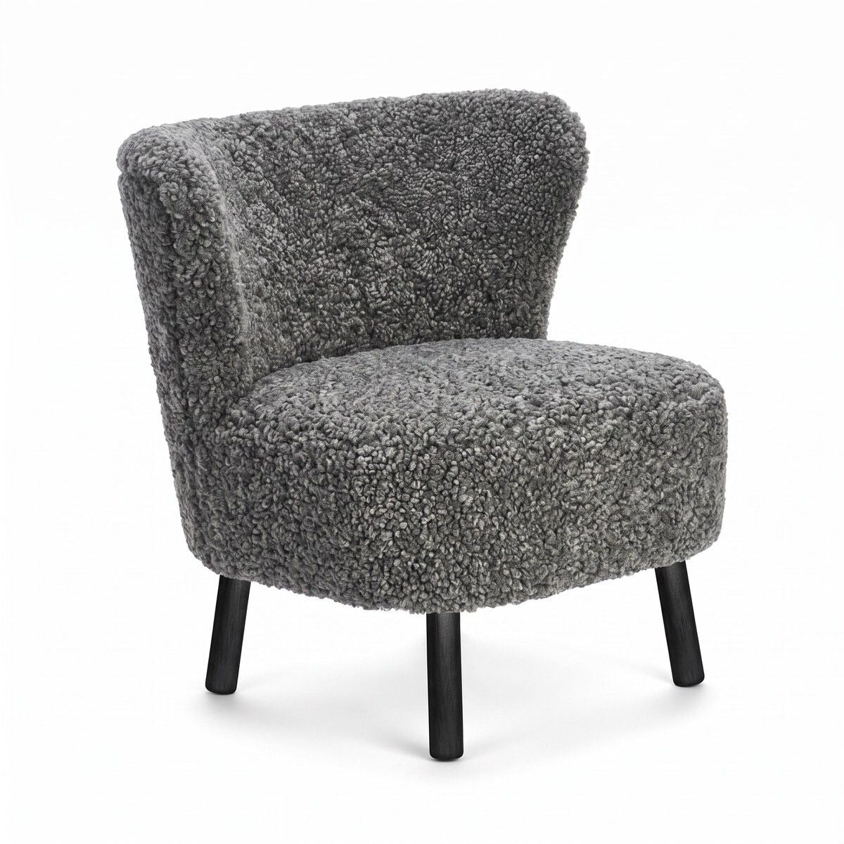 Emil Lounge Chair | Short Wool Graphite