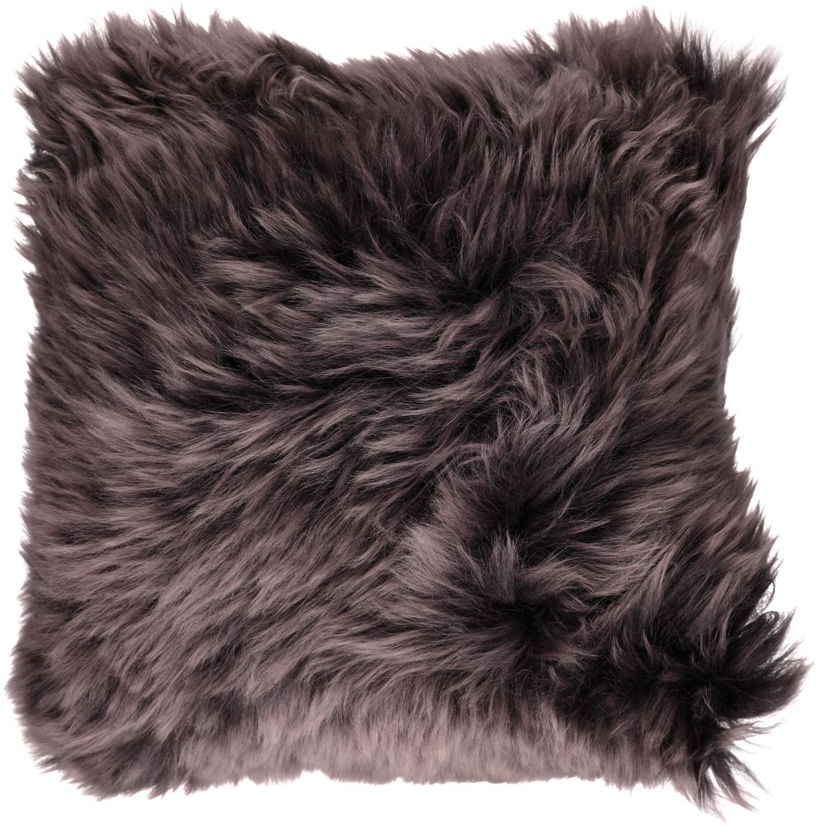 Long Wool Sheepskin Cushion | 35x35 cm Walnut