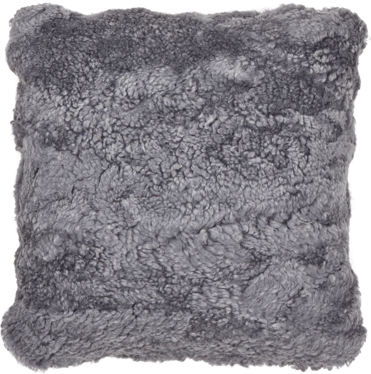 Short Wool Sheepskin Cushion | Doublesided | 40x40 cm Light Grey