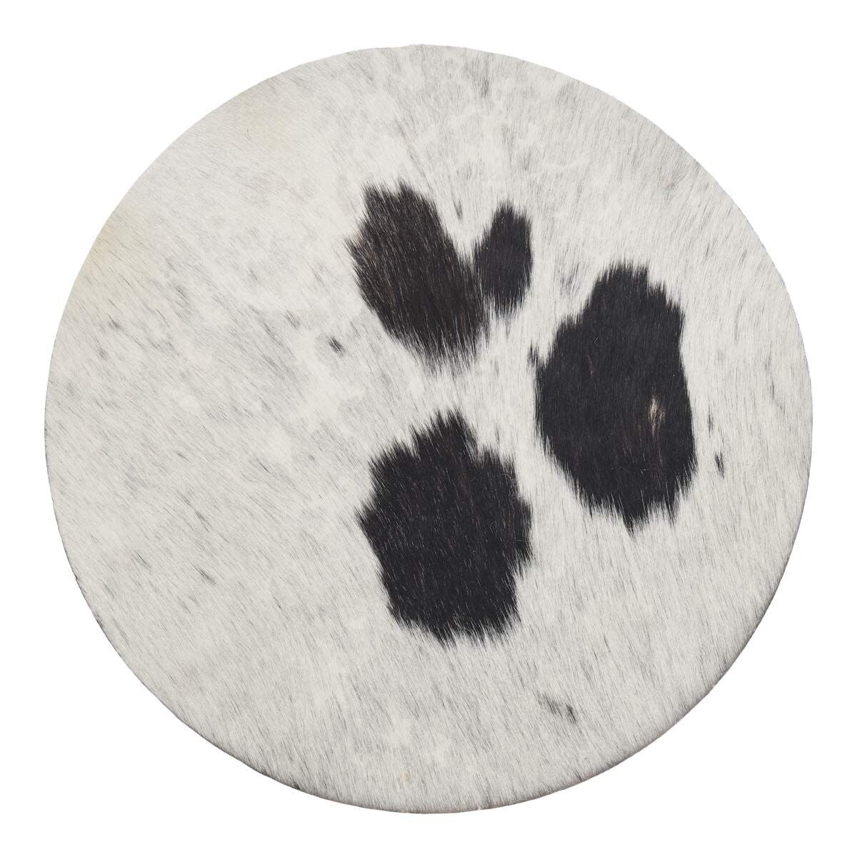 Cow Hide Seat Cover | Ø37 cm Salt/Pepper/Black/White