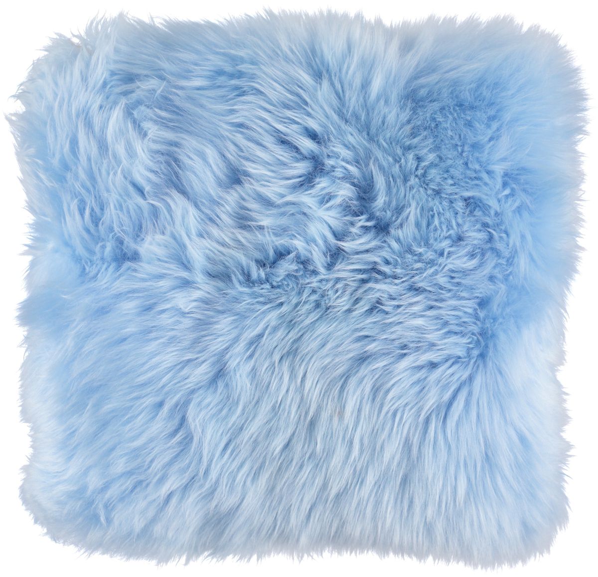 Long Wool Sheepskin Cushion | 35x35 cm Summer Sky