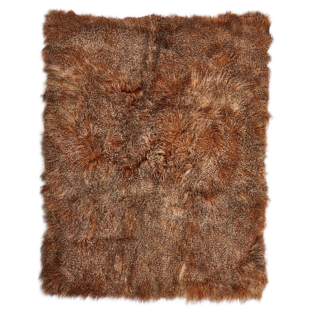 Throw of Curly Sheepskin | 140x180 cm Sunset