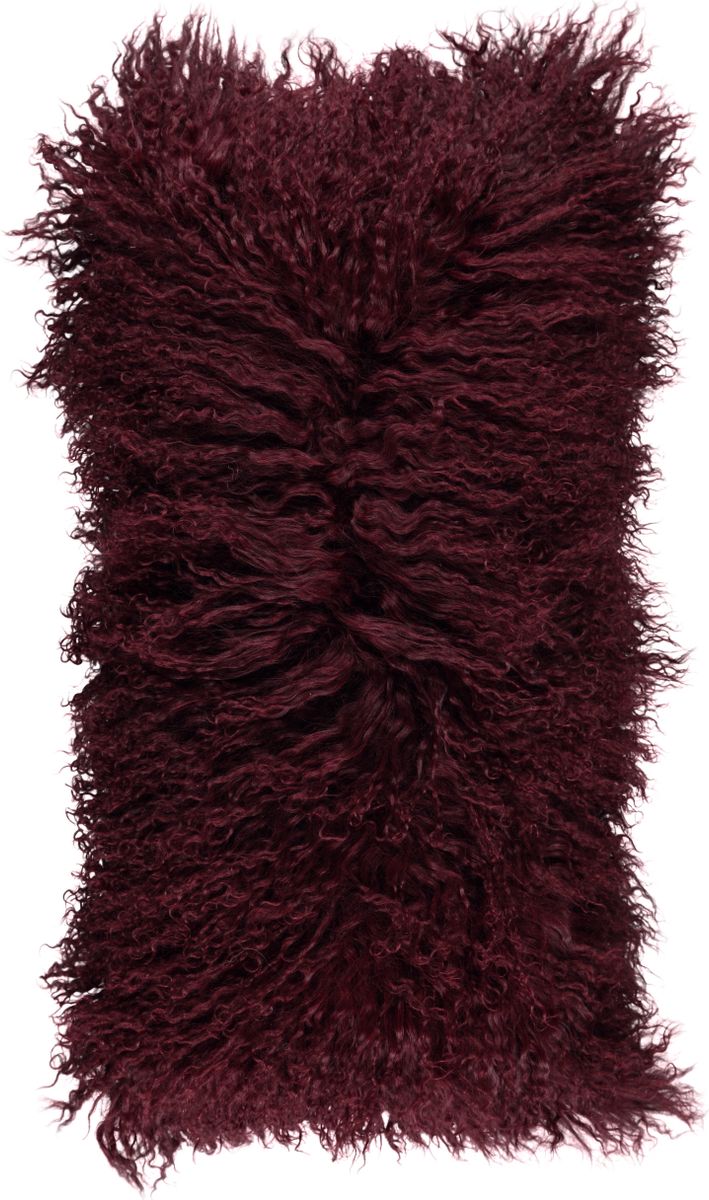 Mongolian Curly Cushion | 28x56 cm Burgundy