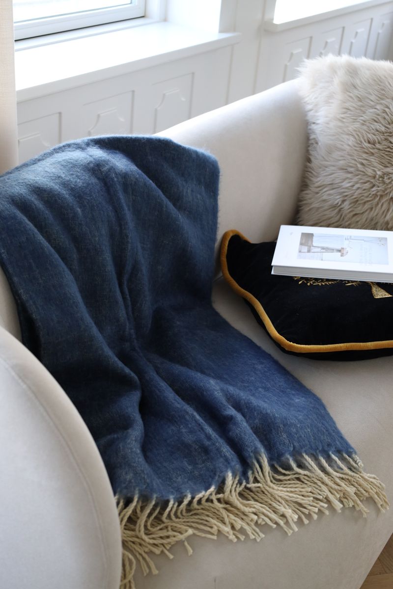 Throw of Mohair Double Face | 130x170 cm Blue Grey