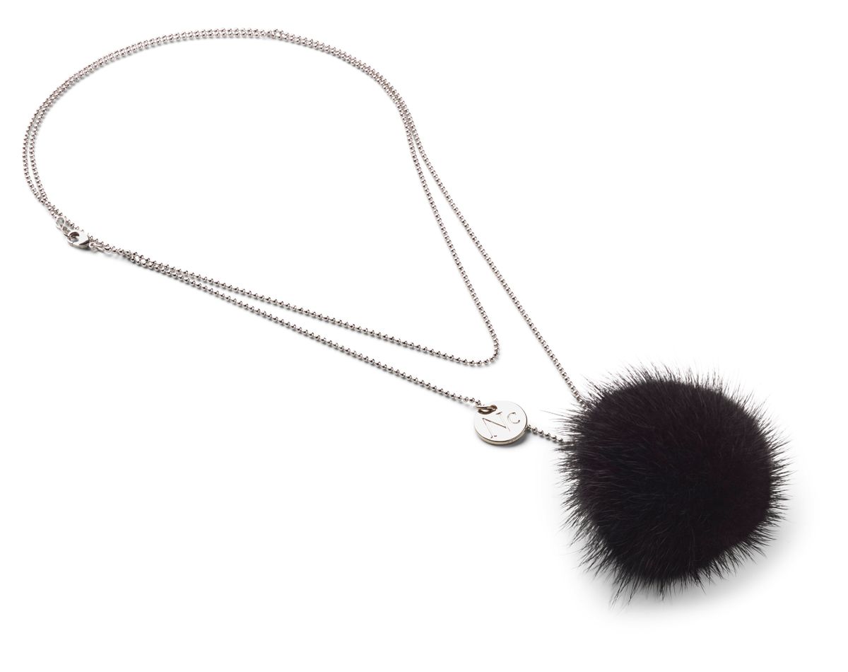 Necklace Pom Pom  Black