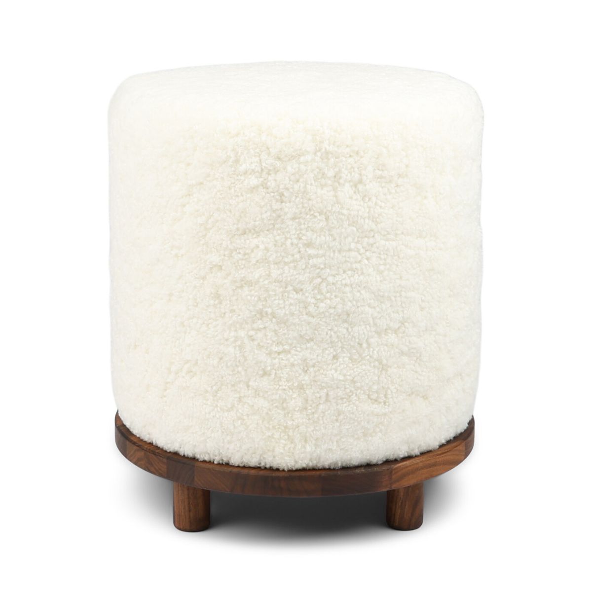 Simon Stool | Short Wool Ivory