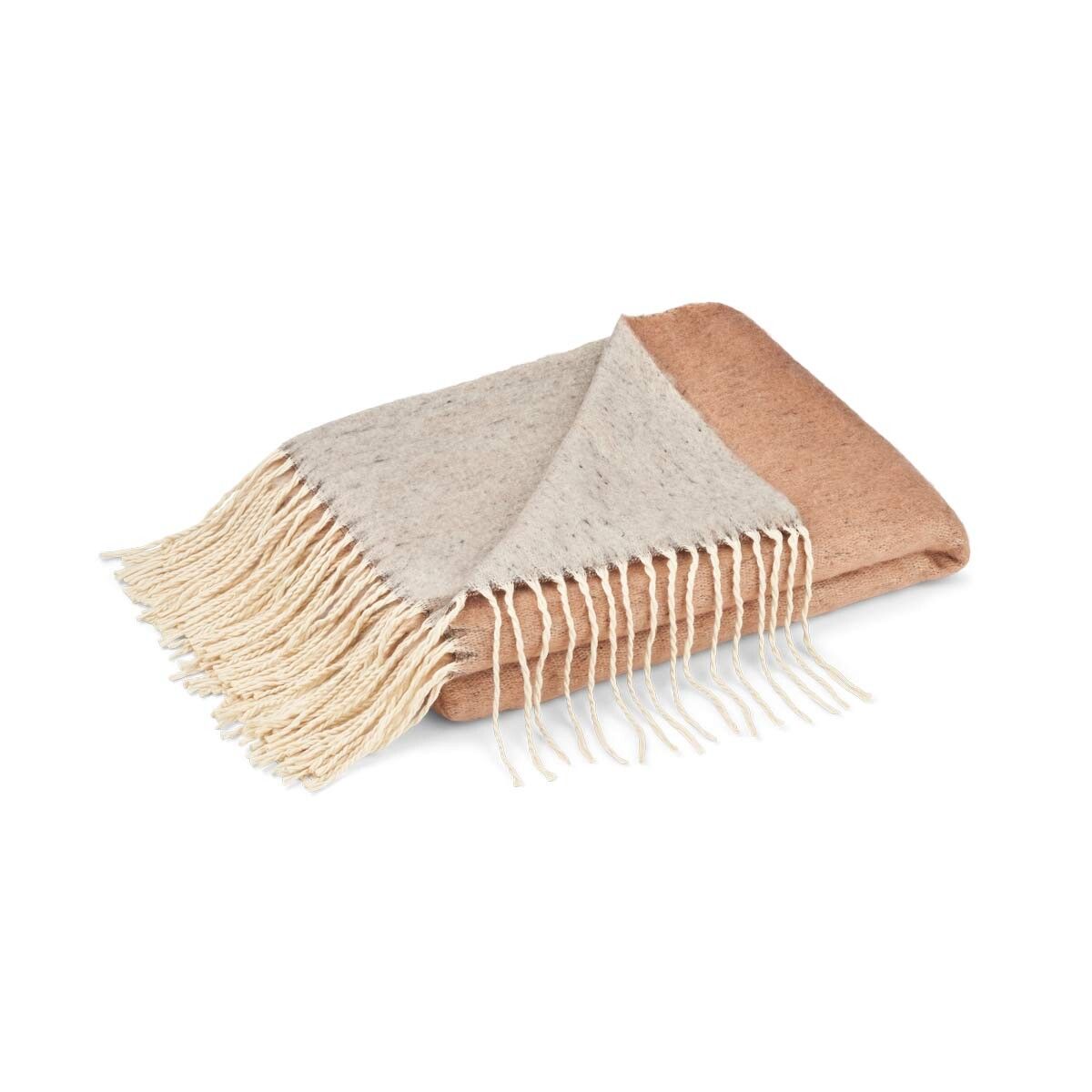 Throw of Mohair Double Face | 130x170 cm Rust/Grey