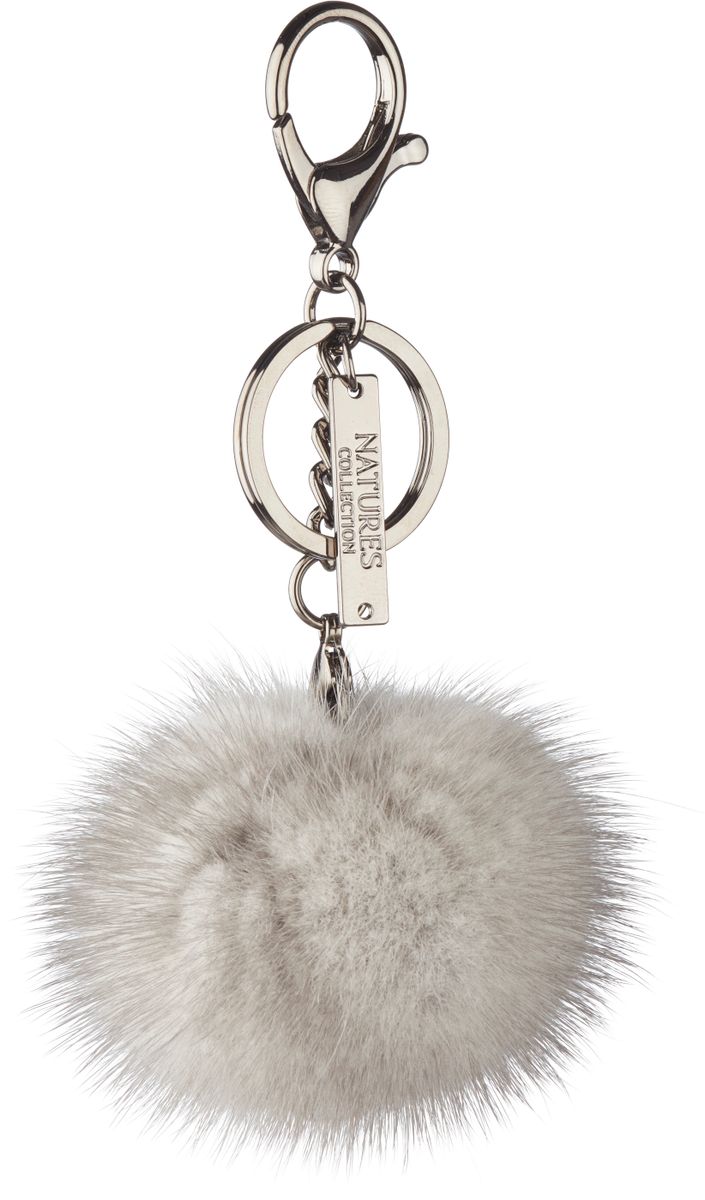 Pom Pom Keyring Black Metal Light Sapphire