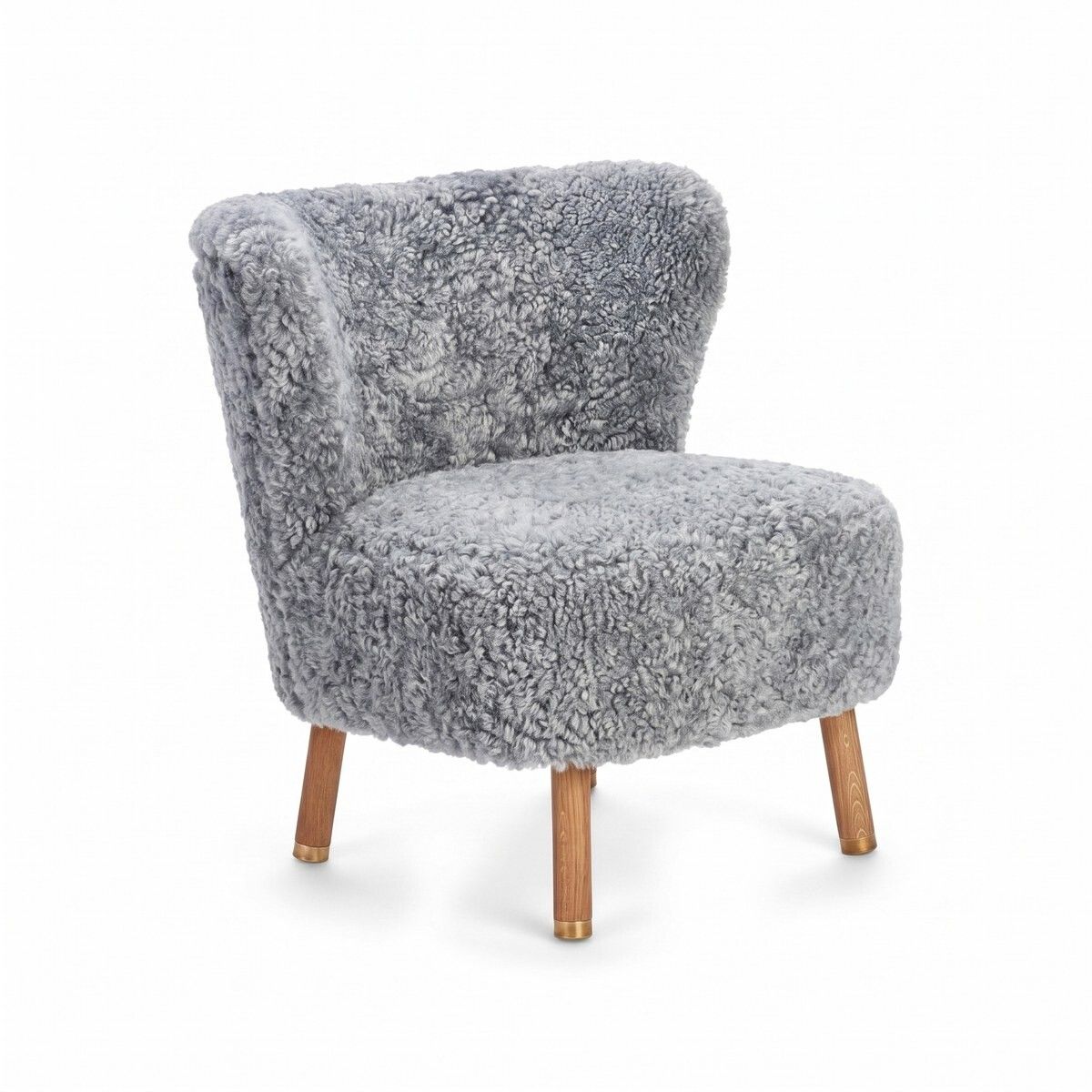 Emil Lounge Chair | Short Wool Light Grey
