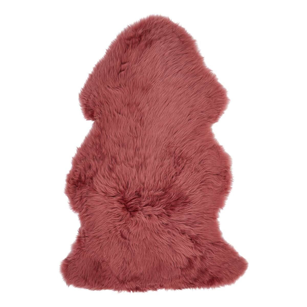 Premium Quality | New Zealand Sheepskin | Long Wool | 115x60 cm Old Rose