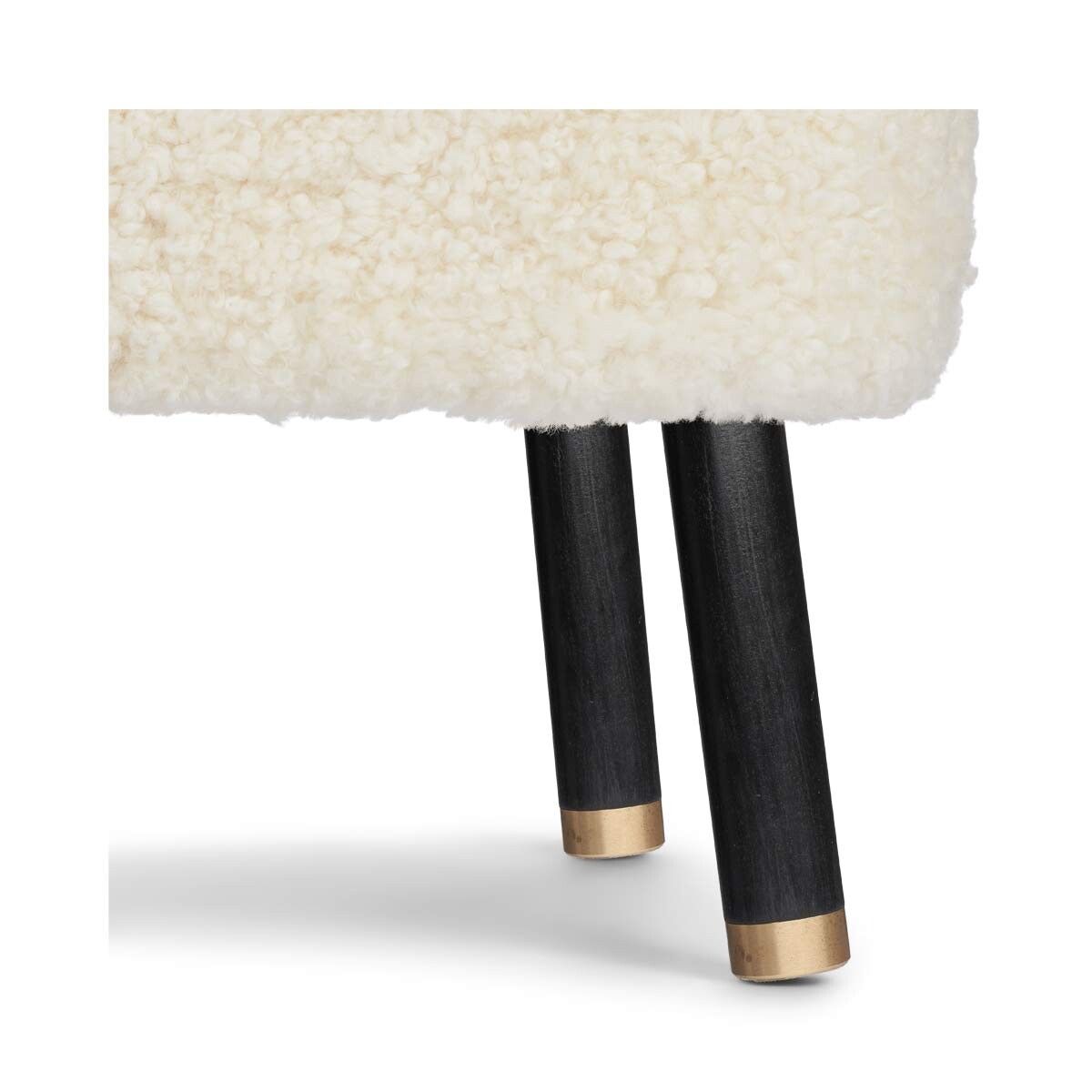 Emil Foot Rest | Short Wool Ivory