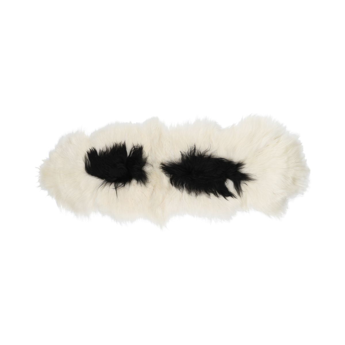 Icelandic Double Sheepskin | Natural Colors | Long Wool | 160 cm Spotted (White with Black Spots)
