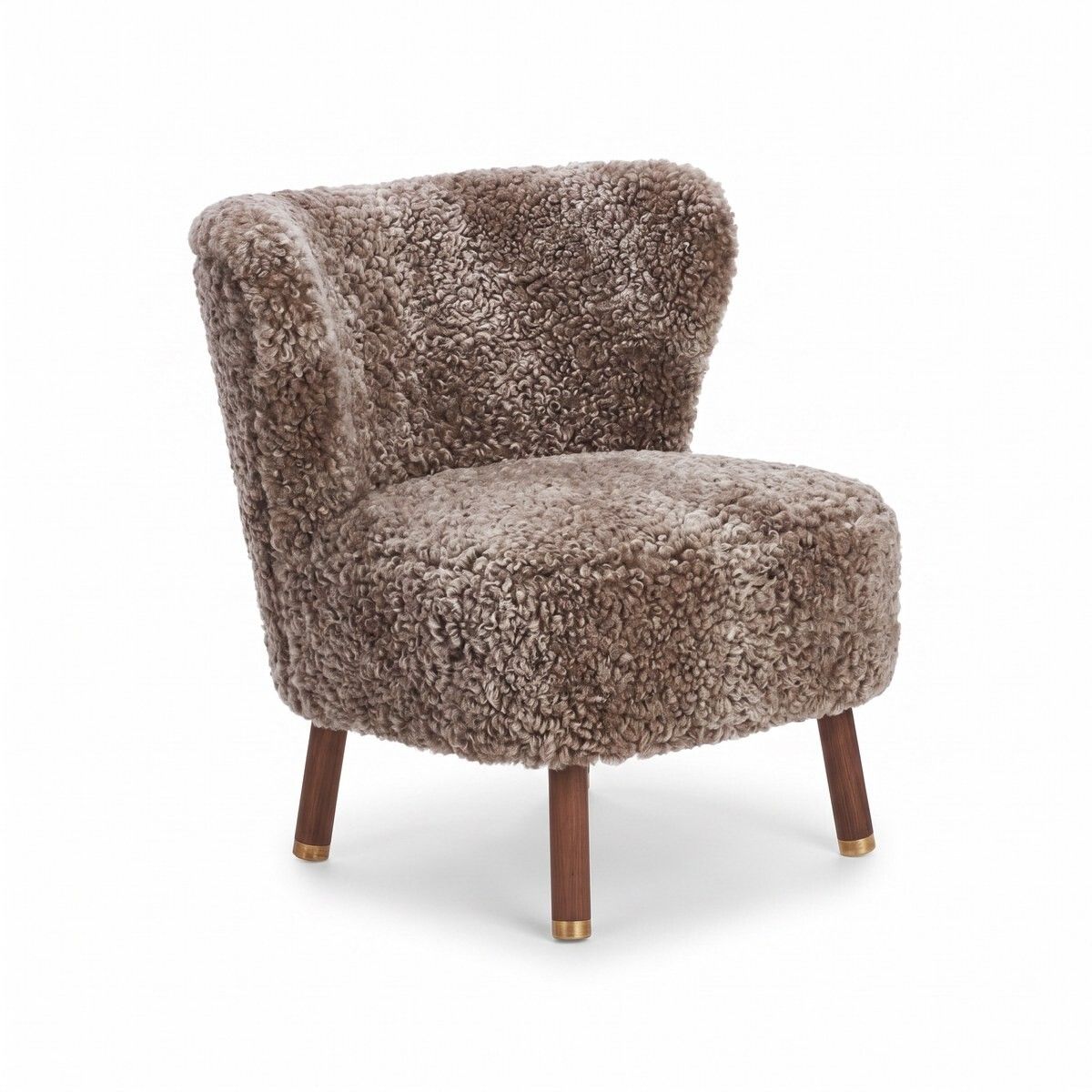 Emil Lounge Chair | Short Wool Cappuccino