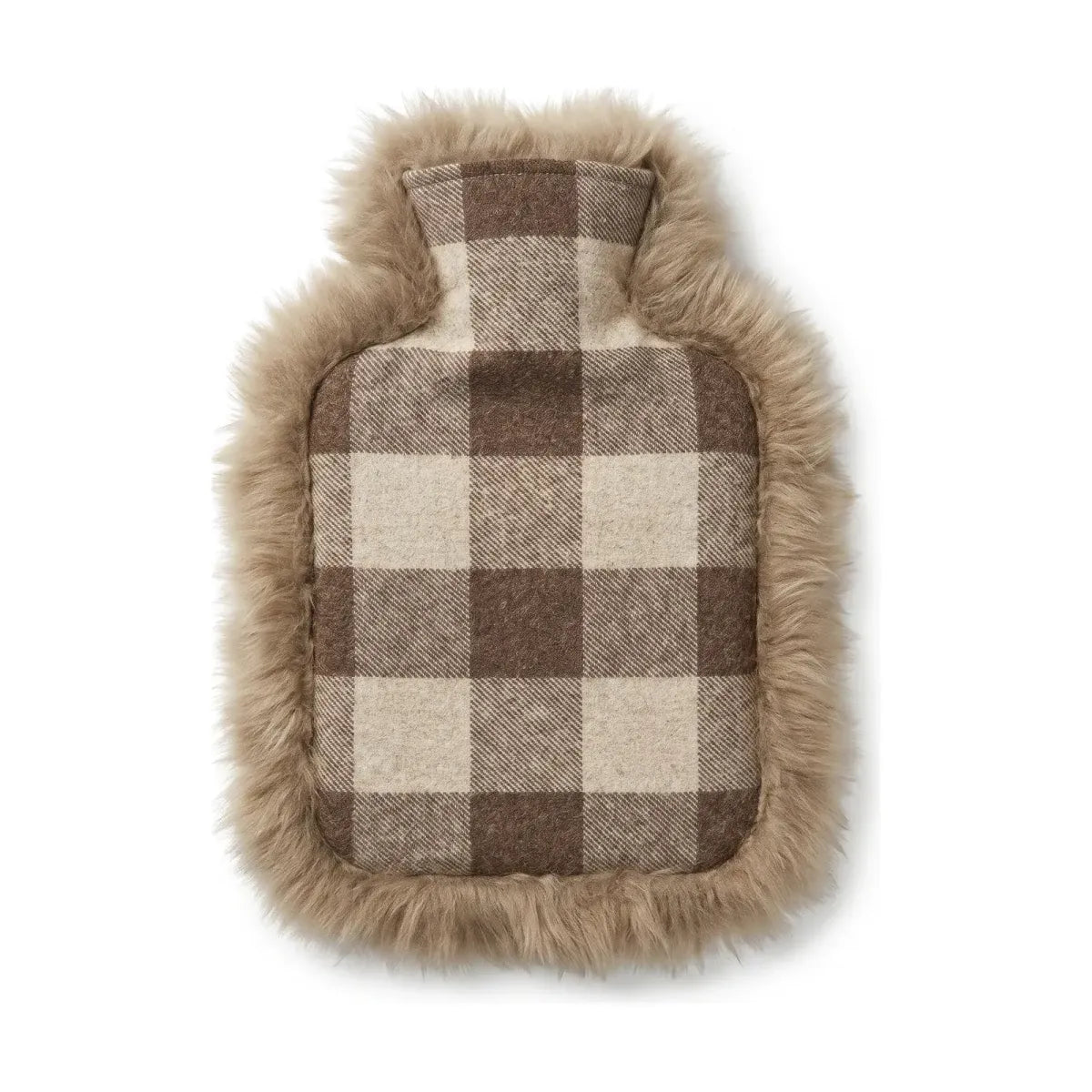 Hot Water Bottle | Sheepskin and Wool | 37x27 cm Rob Roy Tartan Natural/Taupe