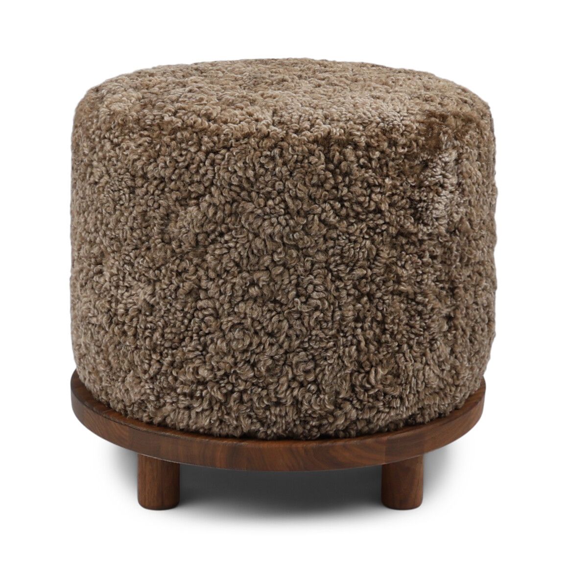 Simon Stool | Short Wool | D46xH42 cm Taupe