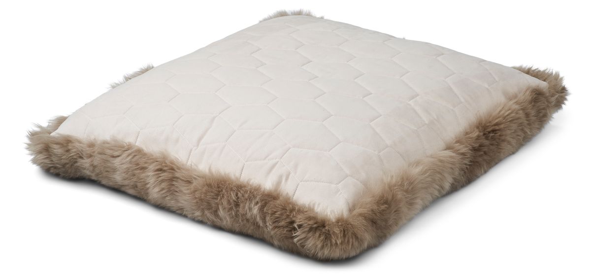 Maxi Float Cushion | Long Wool | 90x90 cm Taupe