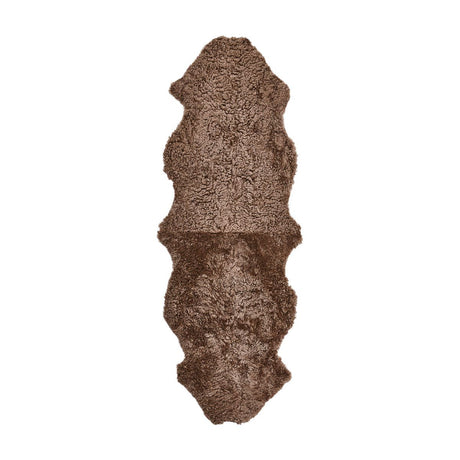 Double Sheepskin Rug | New Zealand | Short Wool curly | 170x60 cm Taupe