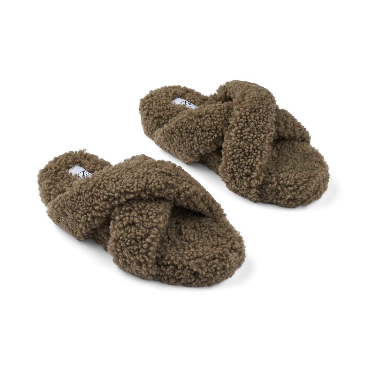 Curly Cross Slipper Olive