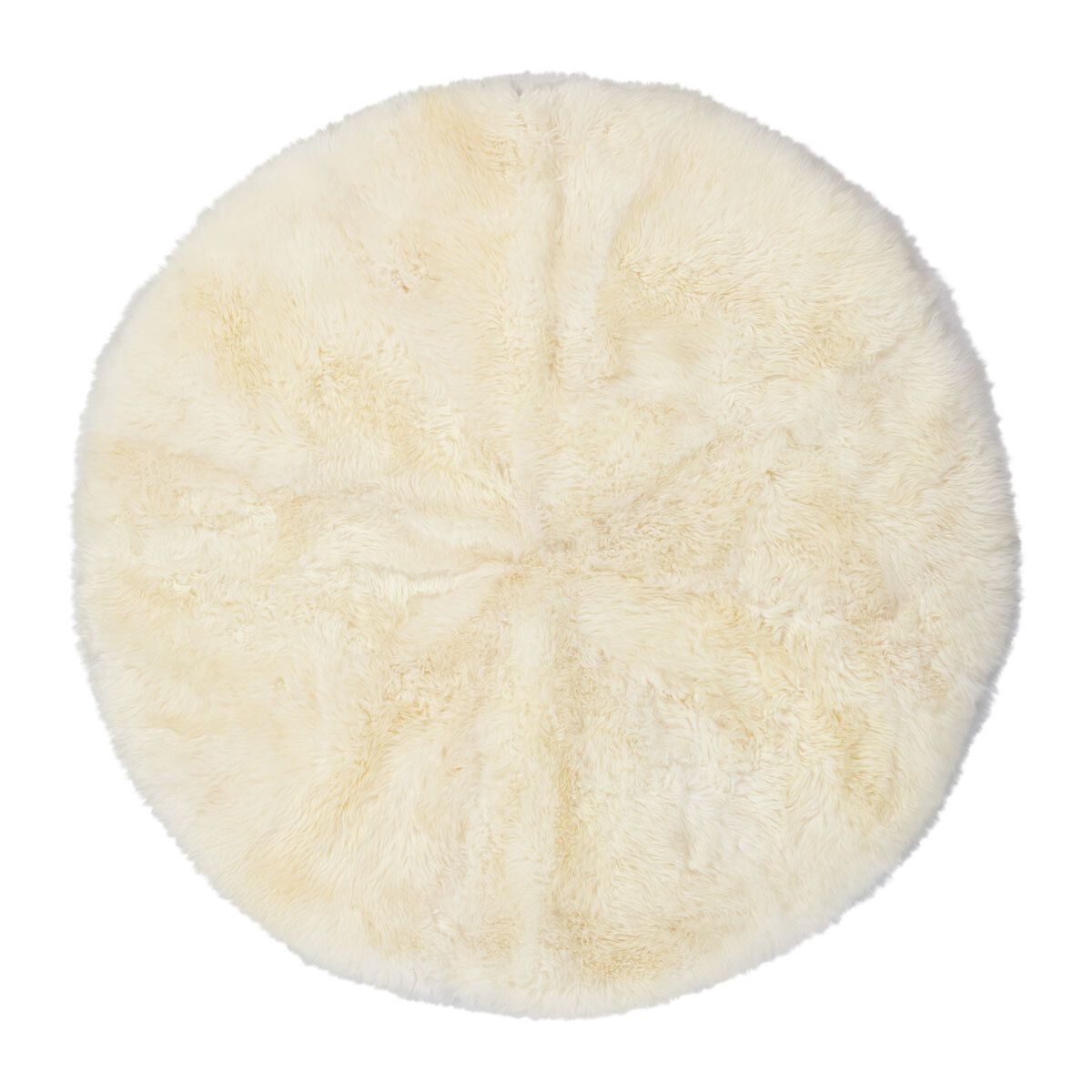 Long Wool Sheepskin Design Rug | D180 cm | D250 cm Ivory
