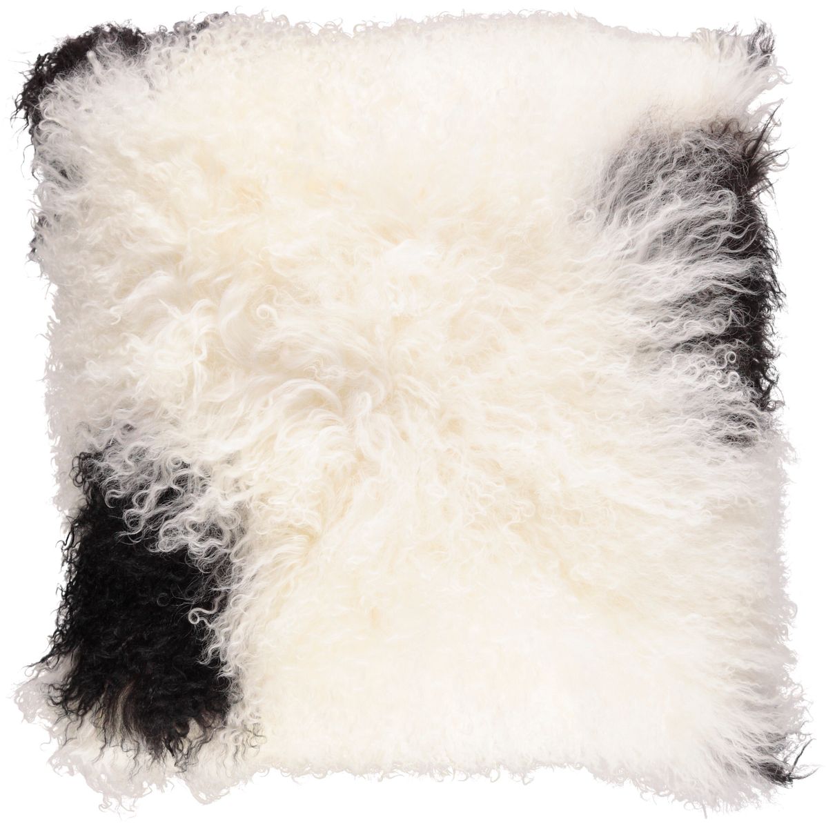 Mongolian Curly Cushion | 40x40 cm White/Black/Mix