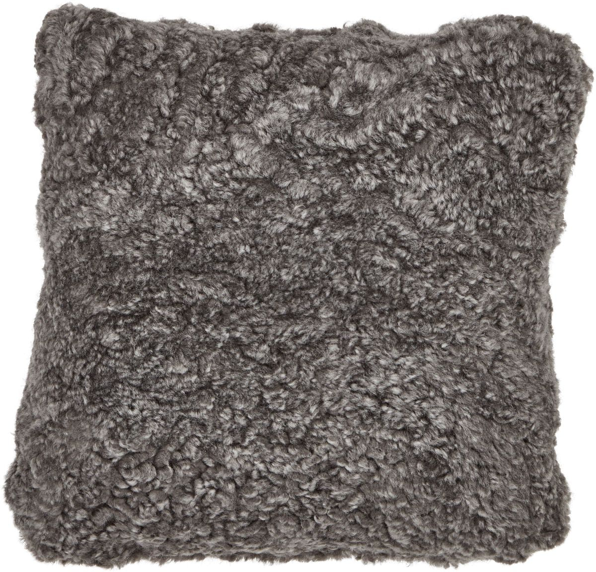 Short Wool Sheepskin Cushion | Doublesided | 40x40 cm Graphite