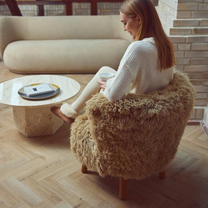 Emily Lounge Chair | Long Wool Honey