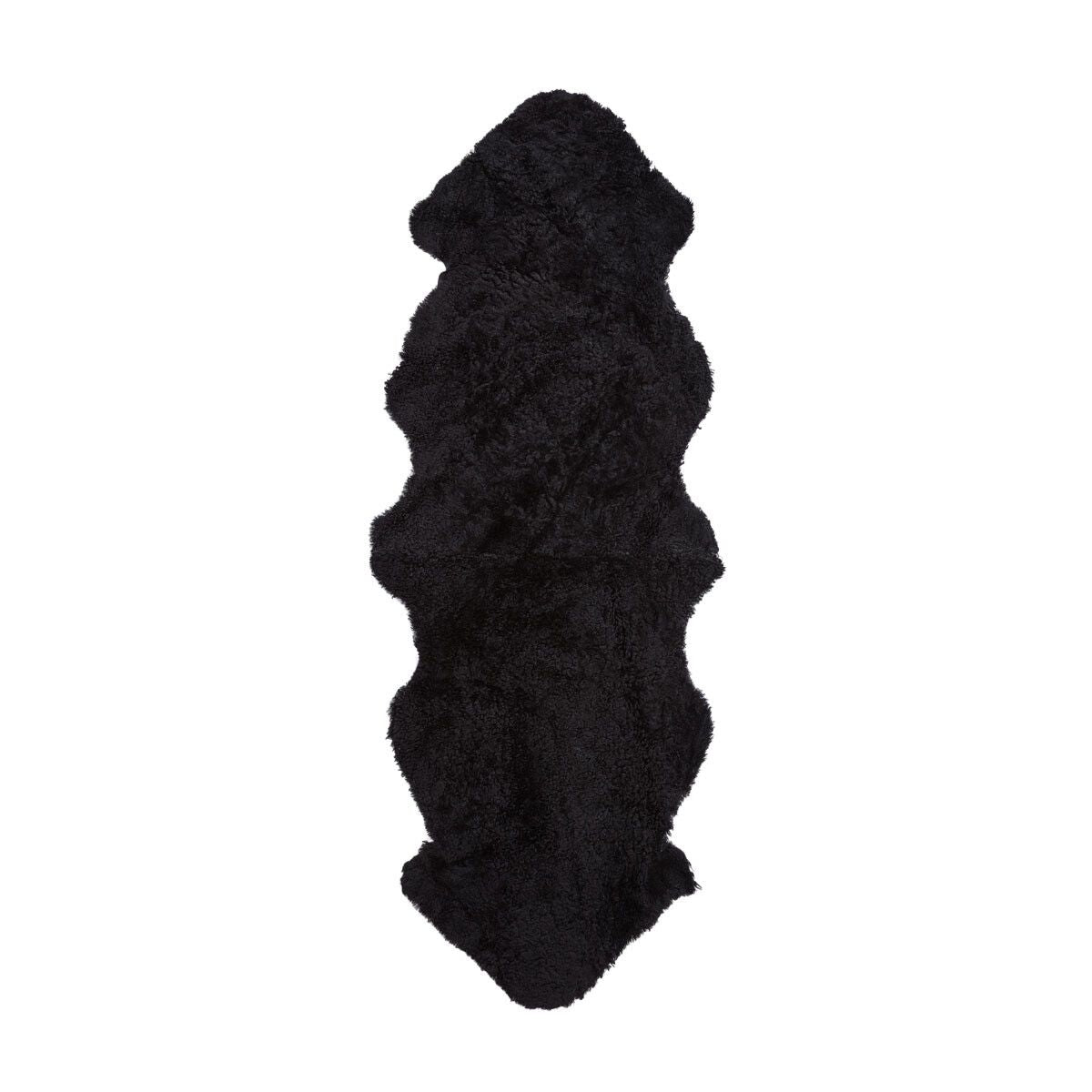 Double New Zealand Sheepskin | Short Curly Wool | 180 cm Black