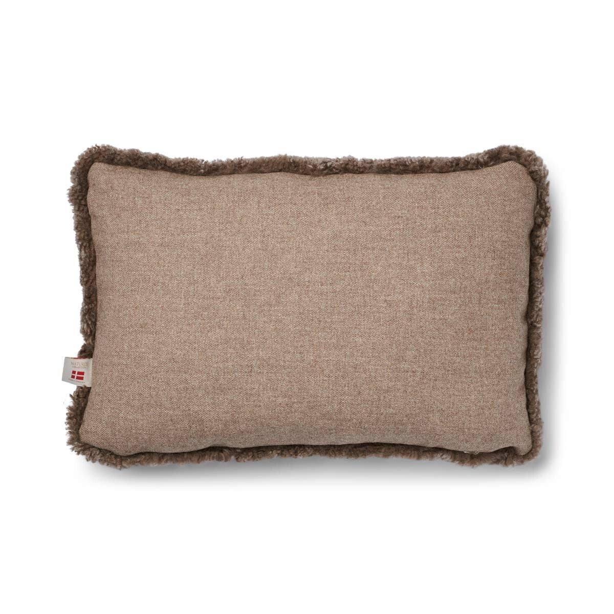 Short Wool Sheepskin Cushion | Two-sided |52x52 cm | 34x52 cm Beige/Taupe