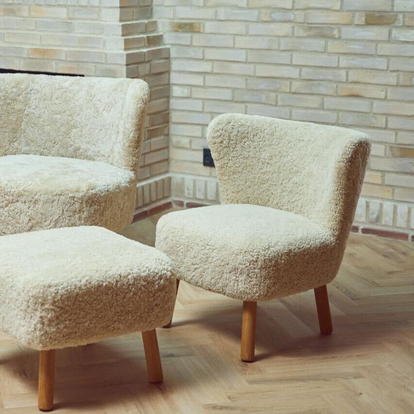 Emily Lounge Chair | Short Wool Anthracite