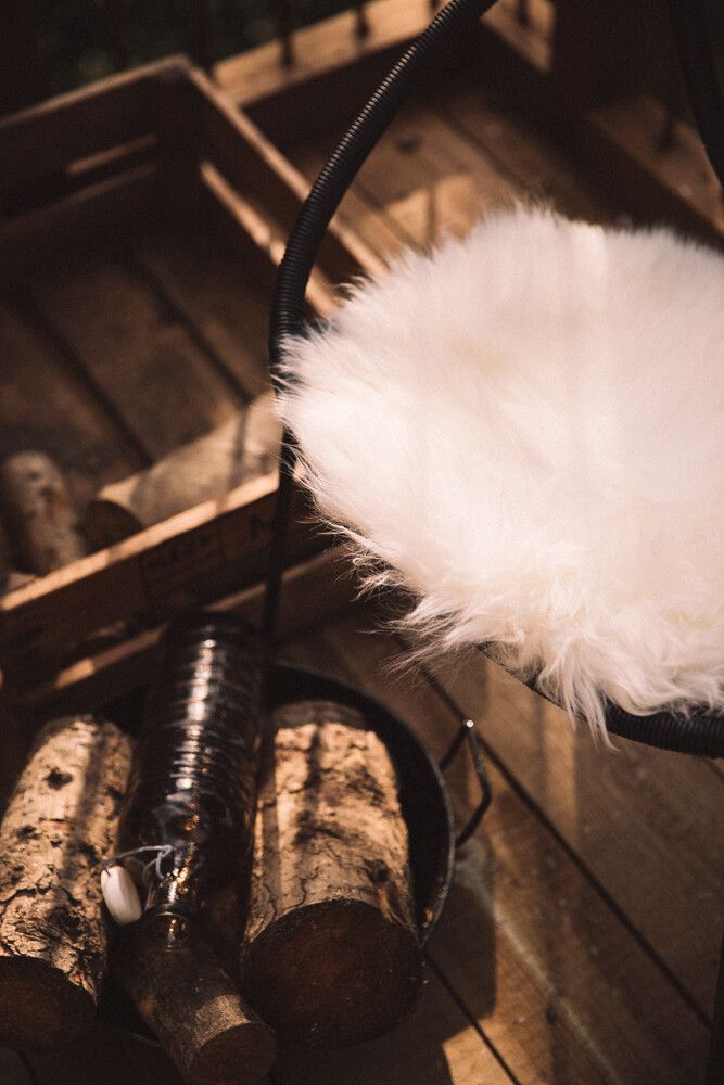 Premium Seat Cover | Long Wool | New Zealand | D34 cm Ivory