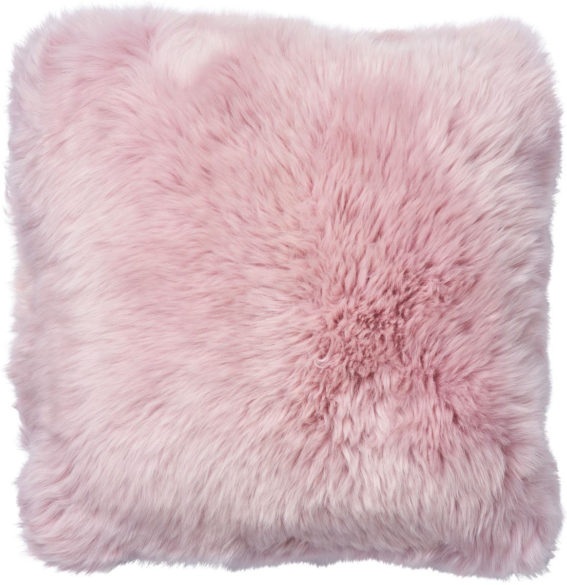 Long Wool Sheepskin Cushion | Doublesided | New Zealand | 45x45 cm Coral Silver Pink