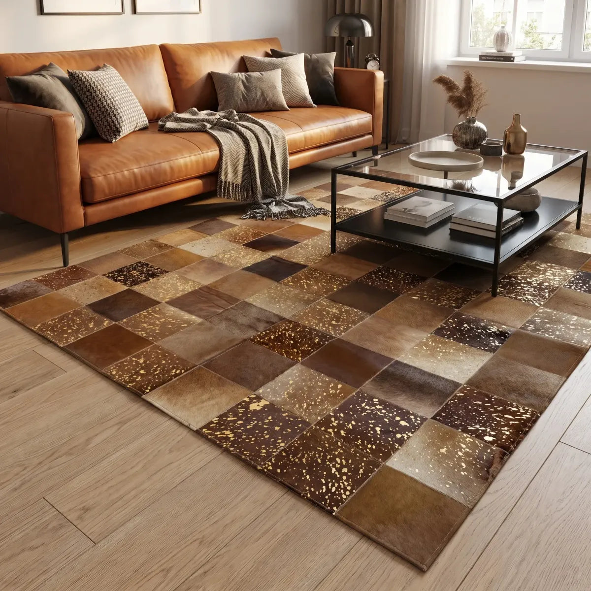 Cowhide Design Rug | Brazil | 200x200 cm