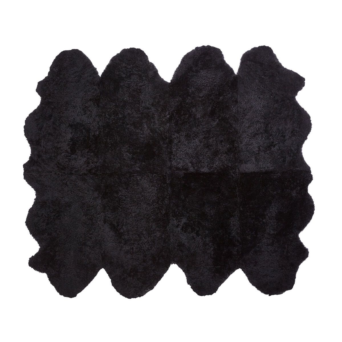 Premium | New Zealand Sheepskin | Short Curly Wool | Rug 180x214 cm Black