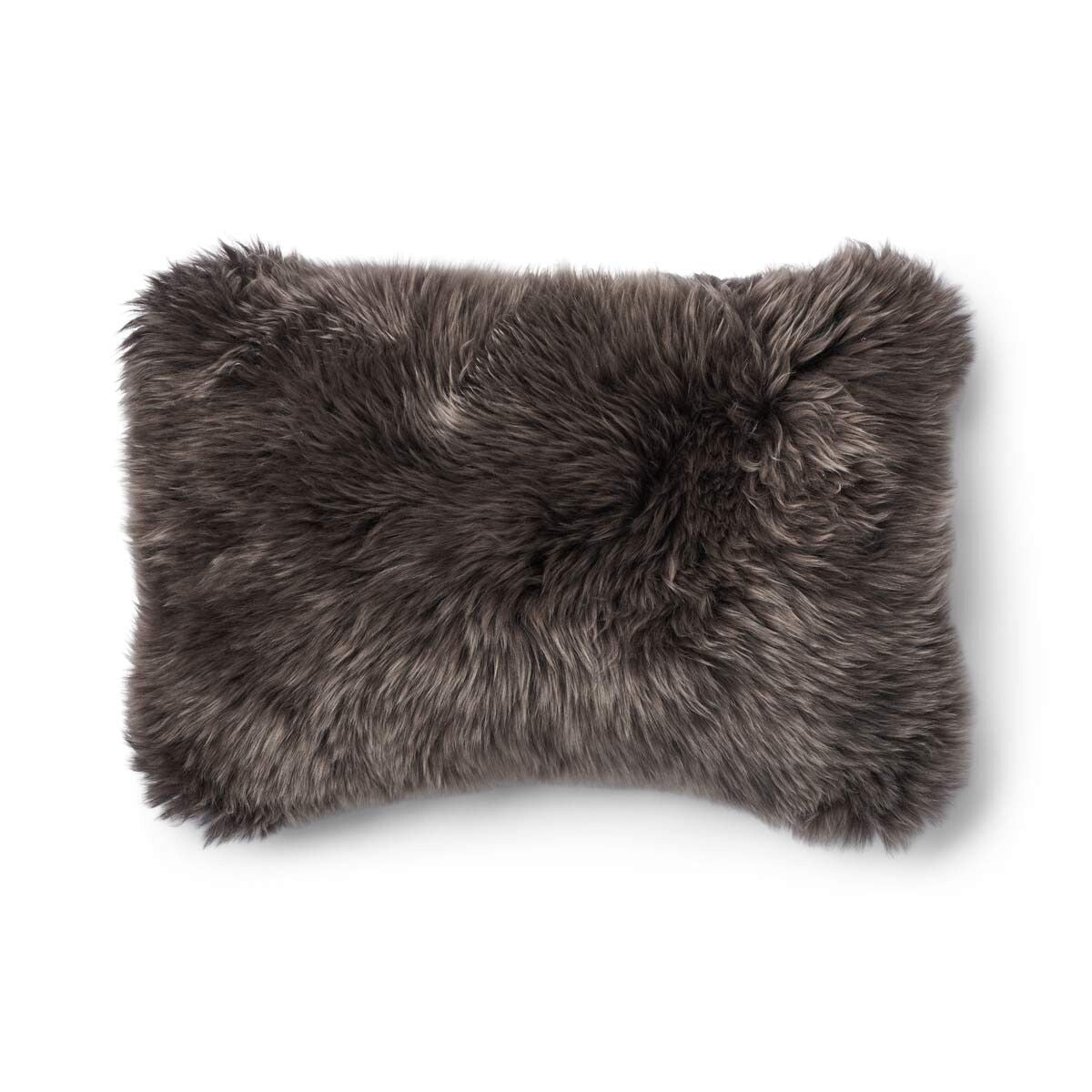 One Side Cushion | Long Wool | 34x52 cm Kilberry Fir-Dark Green/Walnut