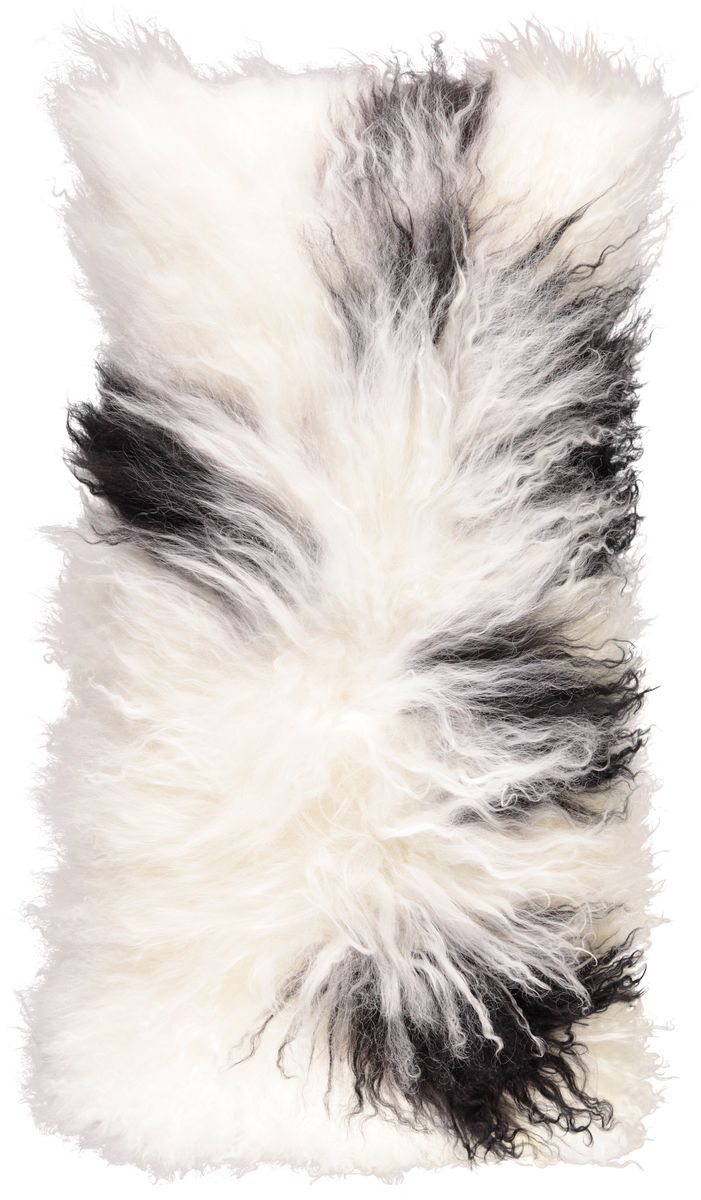 Mongolian Curly Cushion | 28x56 cm White/Black/Mix