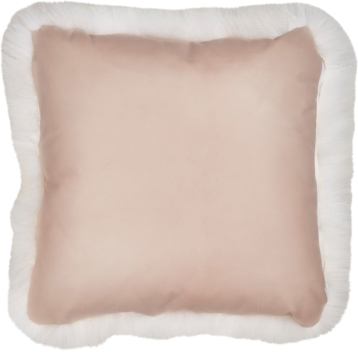 Long-Wool Sheepskin Cushion | LW | Leather backing | 50x50 cm Ivory