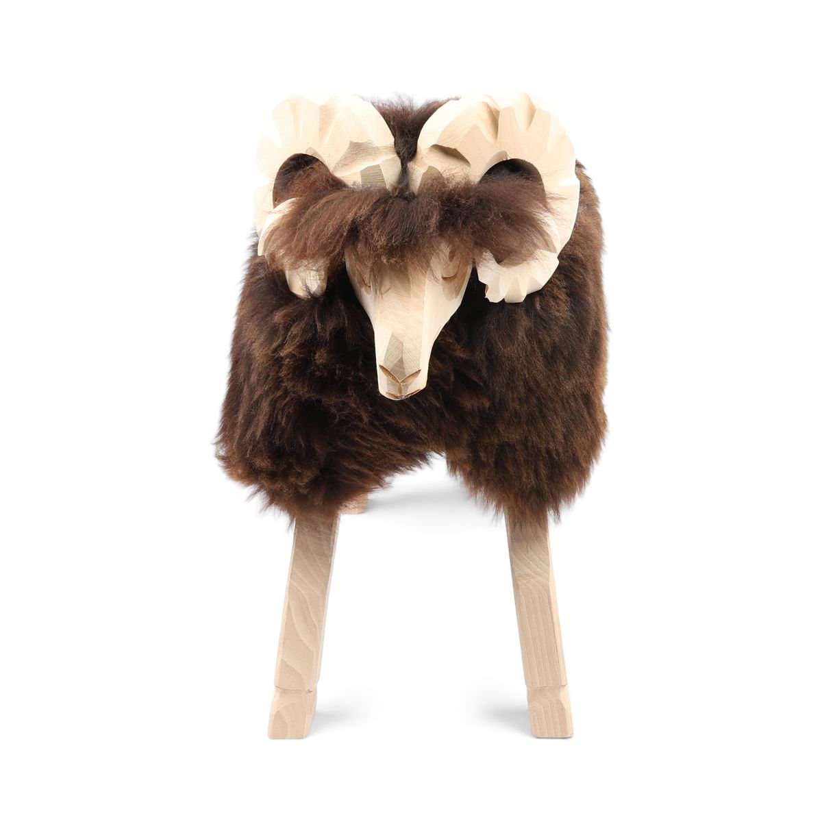 Alpine Sheep Sculpture Natural Brown