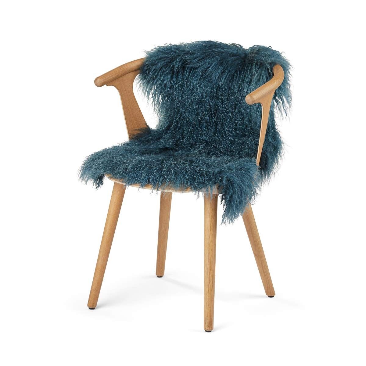 Mongolian Sheepskin | Curly | 85x50 cm Ink Blue