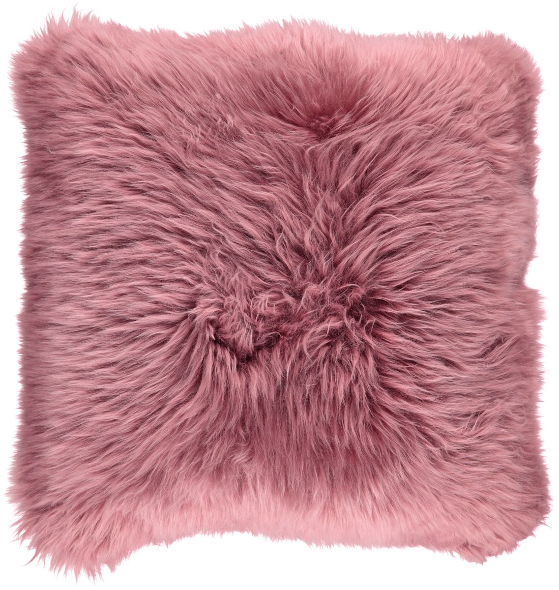 Long Wool Sheepskin Cushion | 35x35 cm Old Rose