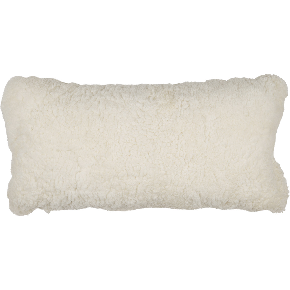 Short Wool Sheepskin Cushion | Doublesided | SW | 30x60 cm Ivory