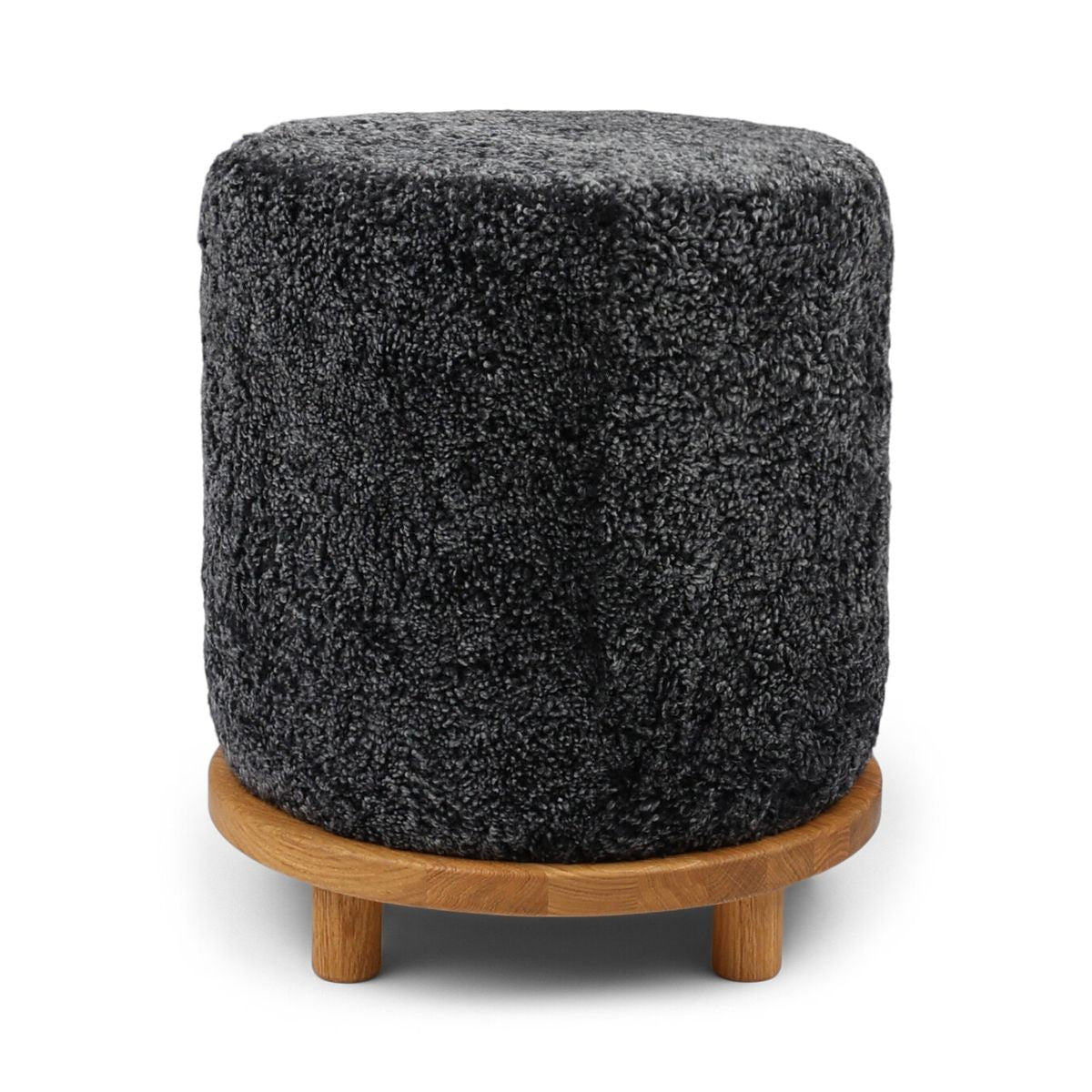 Simon Stool | Short Wool Anthracite