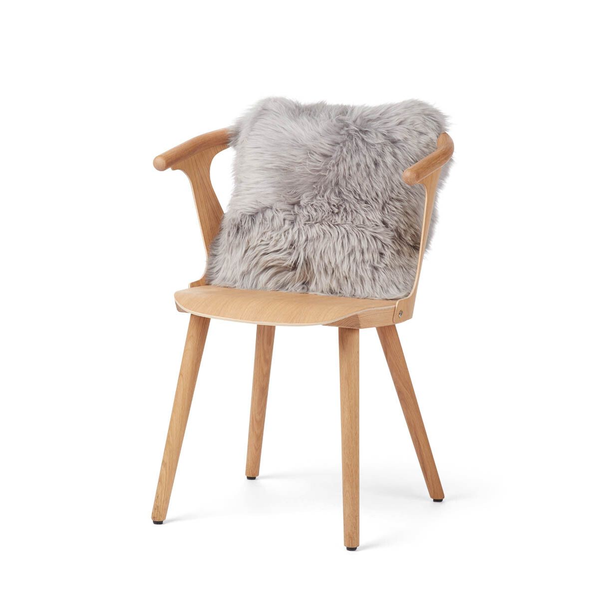 Sheepskin Cushion | Long Wool | New Zealand | 40x40 cm Light Grey